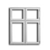 4-Rams Sidehengslet PVC-Vindu