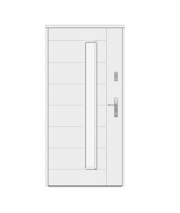 Design 42 Vanlig HT Venstre hvit Wiked Ytterdør Design 42
